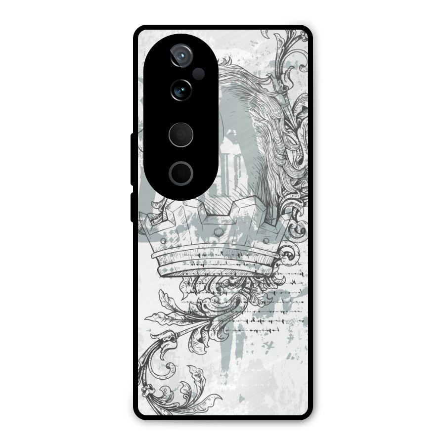 Designous Vintage Metal Back Case for Vivo T3 Ultra