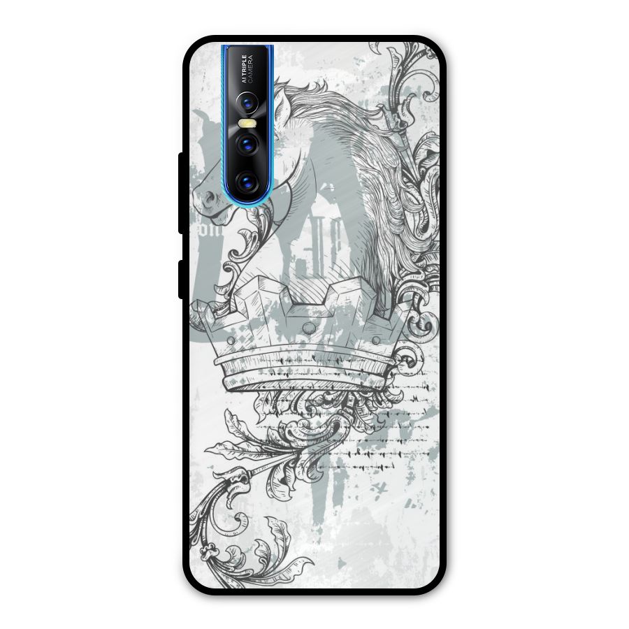Designous Vintage Metal Back Case for Vivo V15 Pro