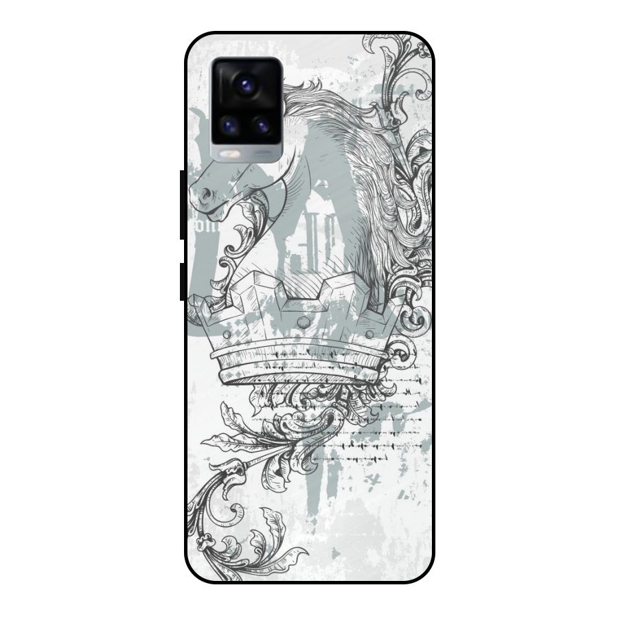 Designous Vintage Metal Back Case for Vivo V20
