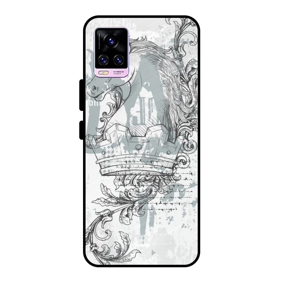 Designous Vintage Metal Back Case for Vivo V20 Pro