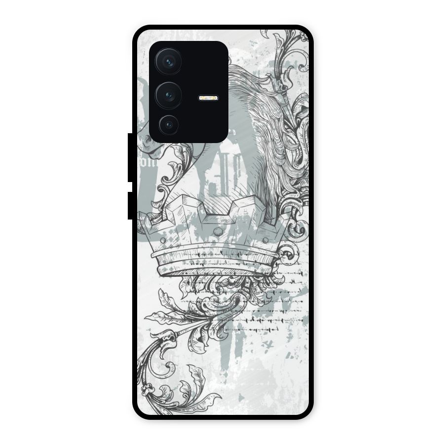 Designous Vintage Metal Back Case for Vivo V23 5G