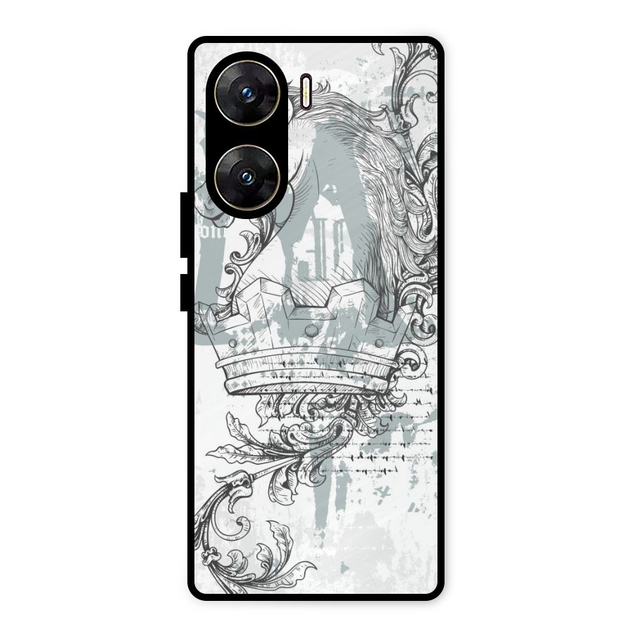 Designous Vintage Metal Back Case for Vivo V29e