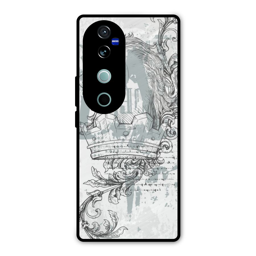 Designous Vintage Metal Back Case for Vivo V40