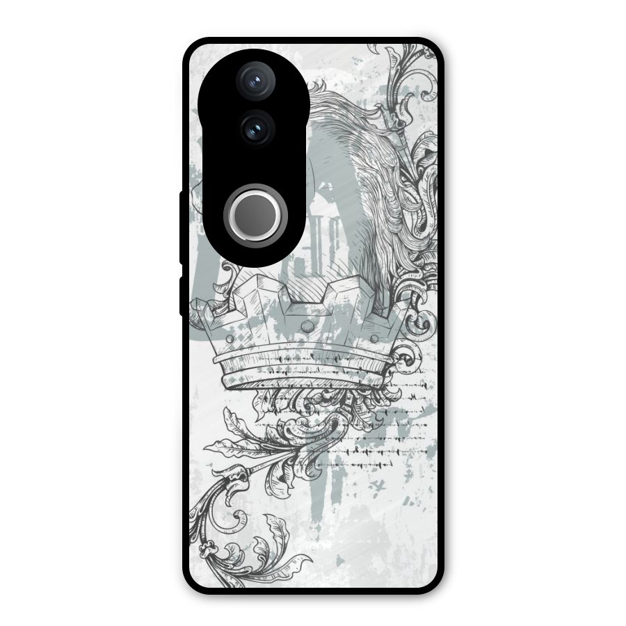 Designous Vintage Metal Back Case for Vivo V50