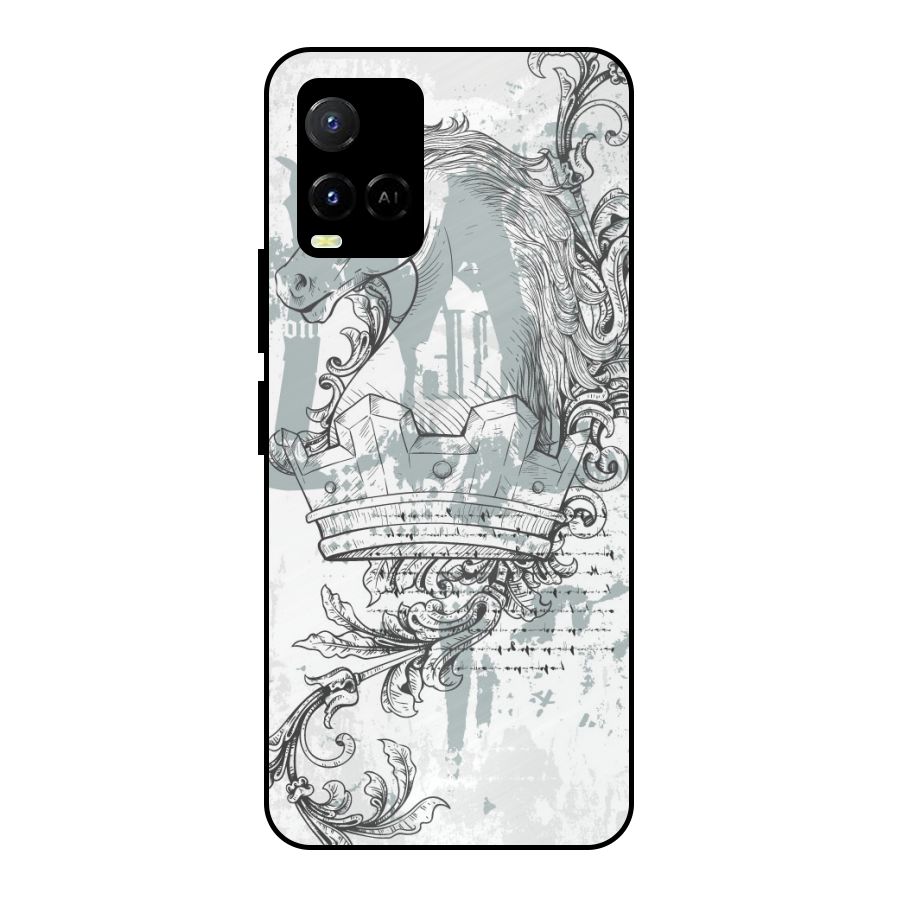 Designous Vintage Metal Back Case for Vivo Y21T