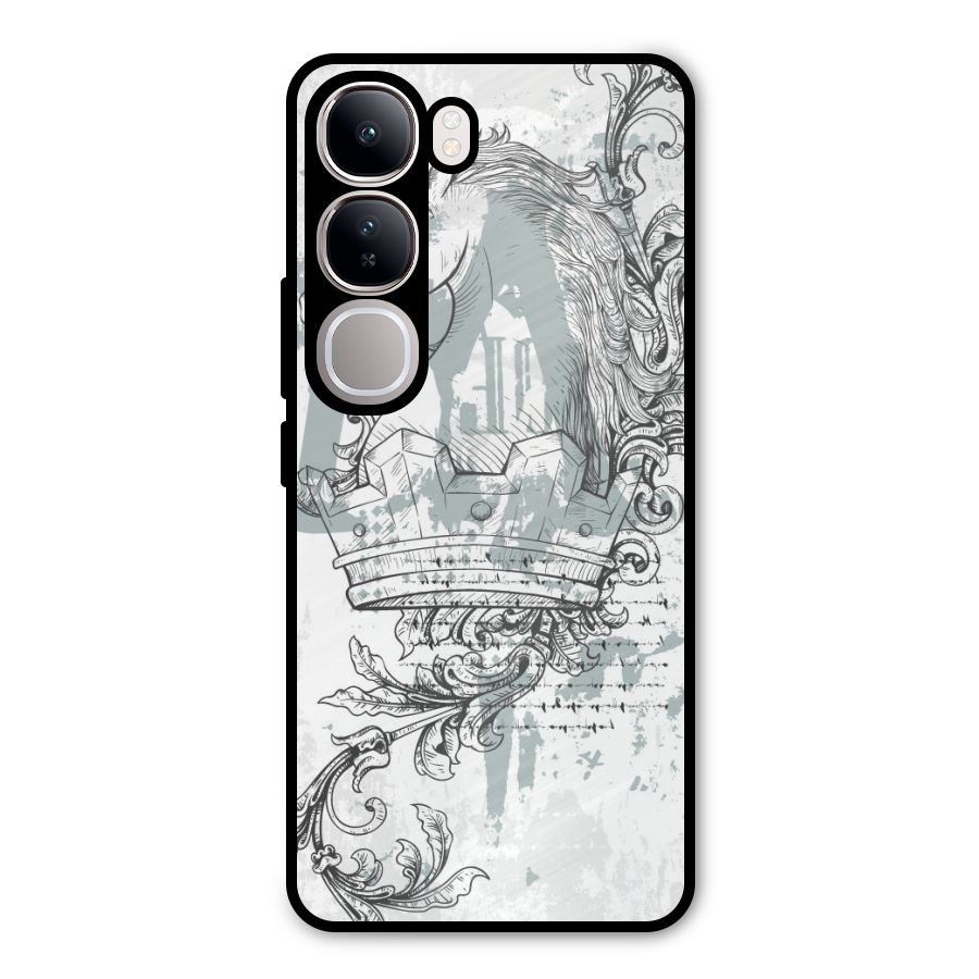 Designous Vintage Metal Back Case for Vivo Y300