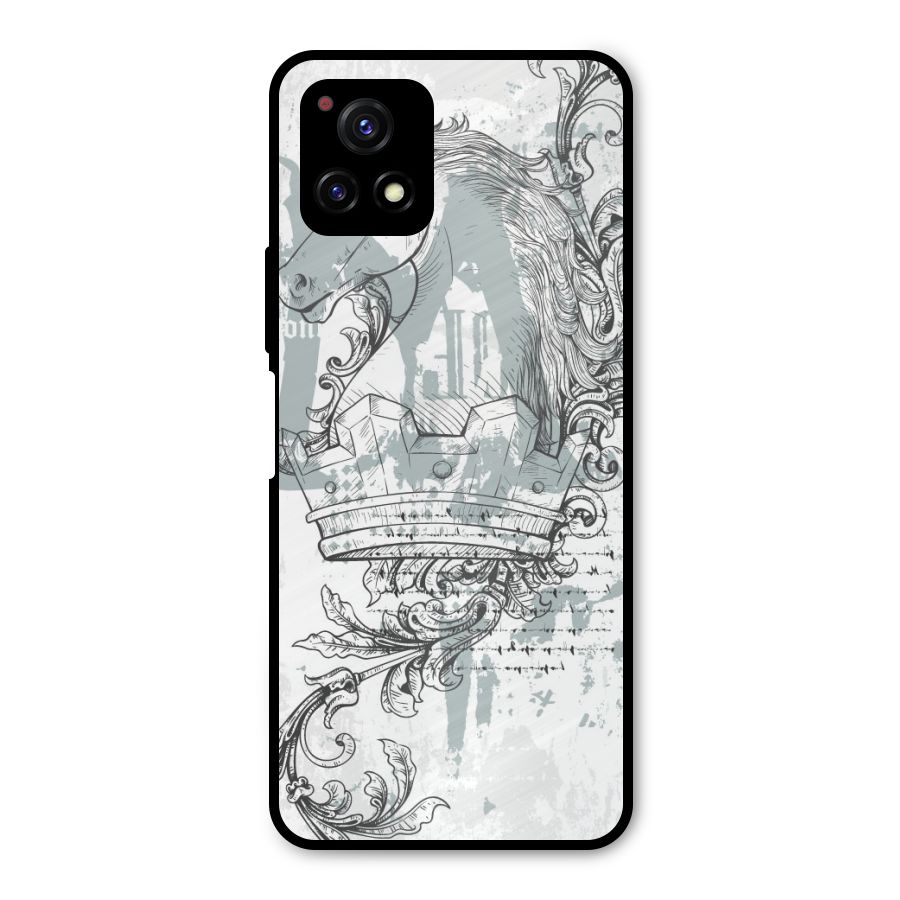 Designous Vintage Metal Back Case for Vivo Y72 5G