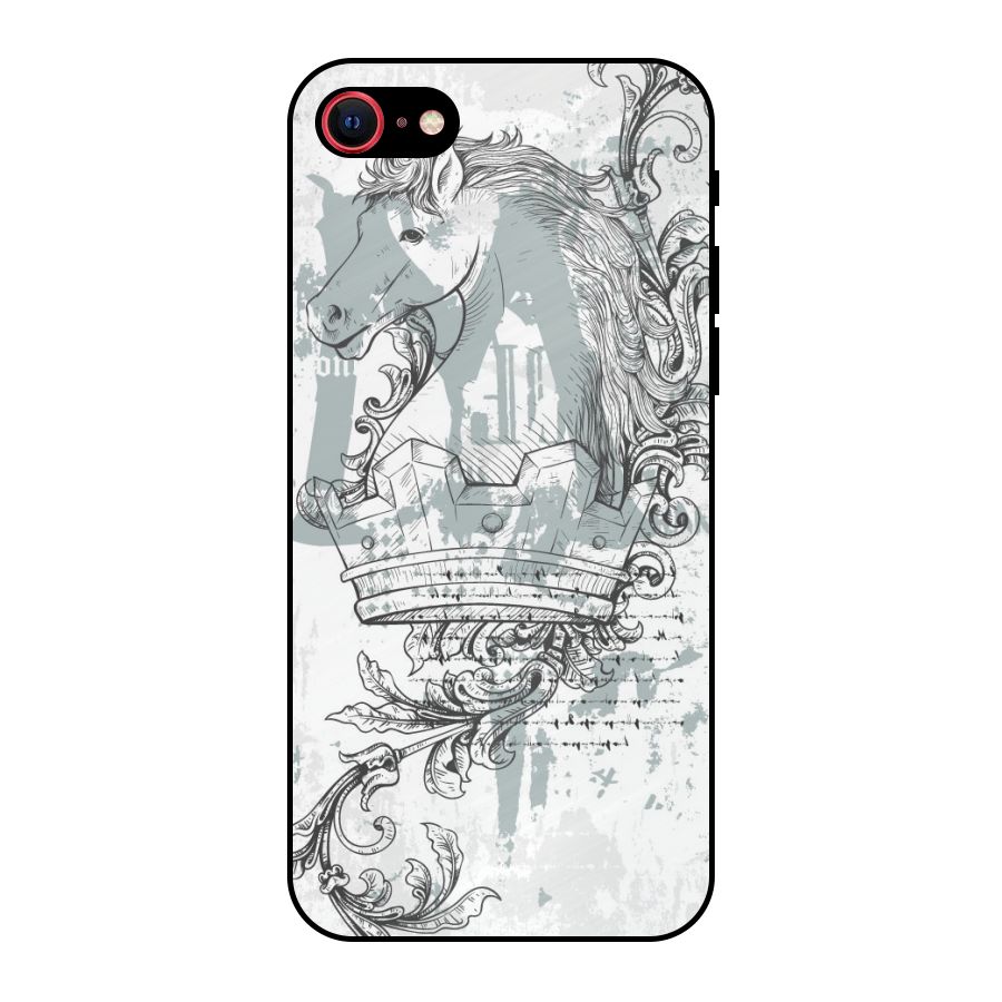 Designous Vintage Metal Back Case for iPhone SE 2022