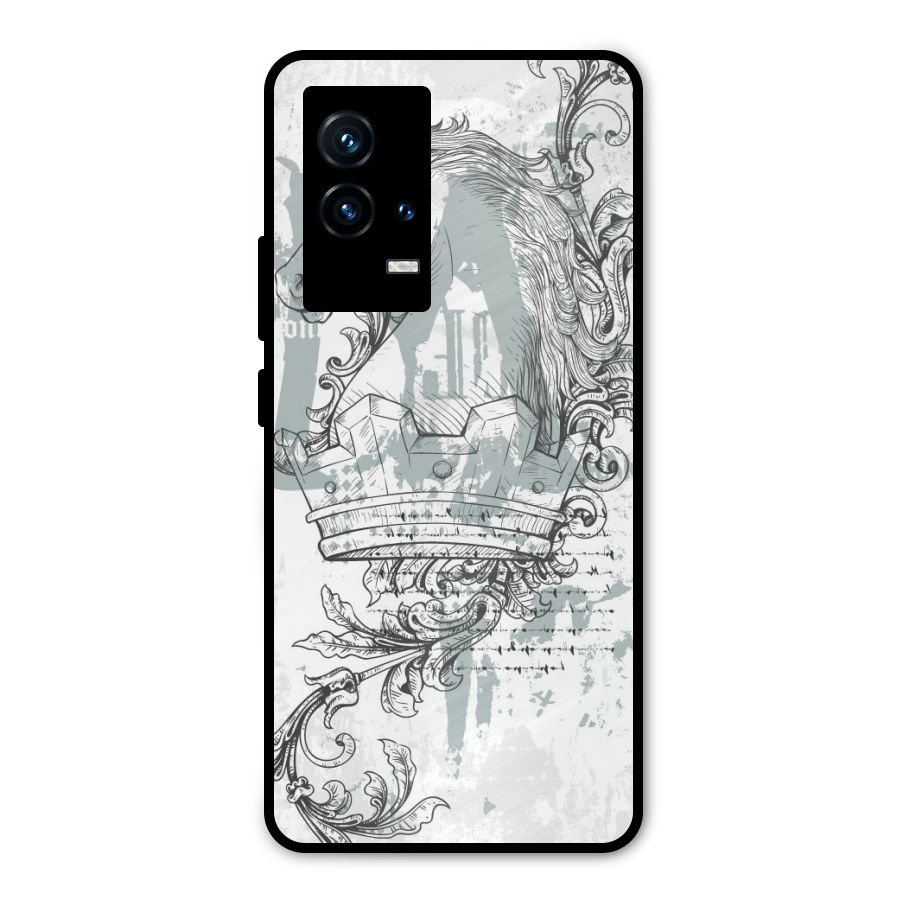 Designous Vintage Metal Back Case for iQOO 9 5G