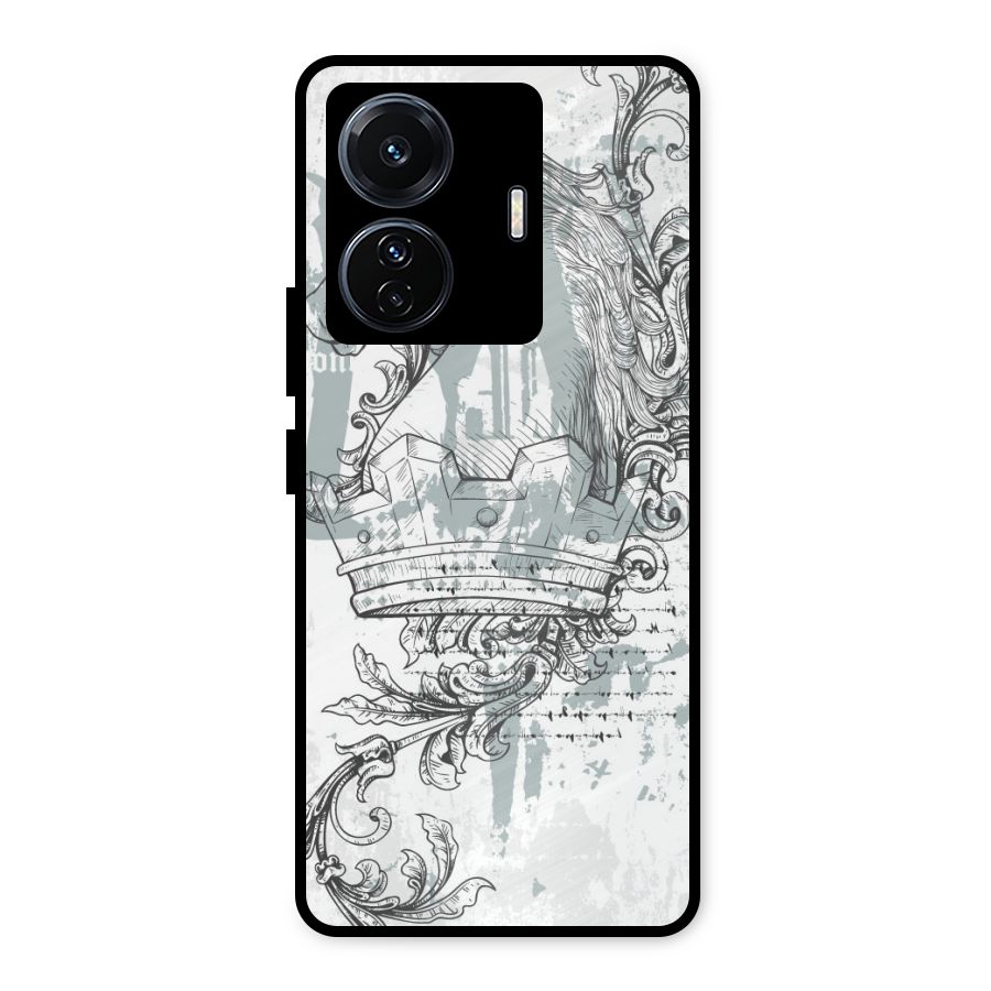 Designous Vintage Metal Back Case for iQOO Z6