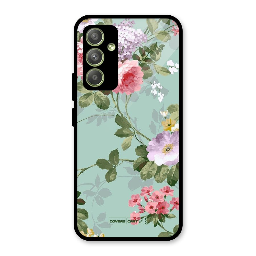 Desinger Floral Glass Back Case for Galaxy A54