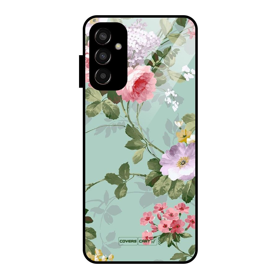 Desinger Floral Glass Back Case for Galaxy F13