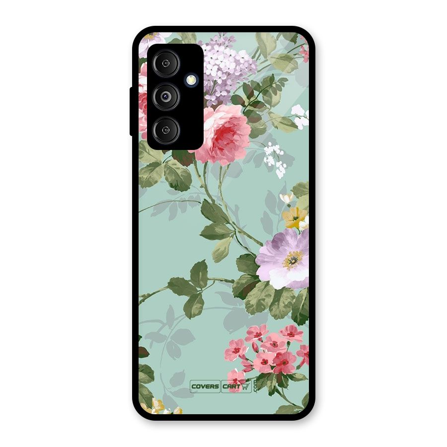 Desinger Floral Glass Back Case for Galaxy M14 5G