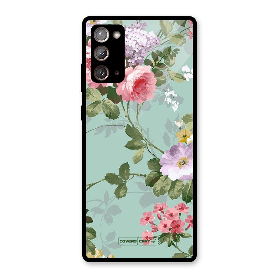 Desinger Floral Glass Back Case for Galaxy Note 20