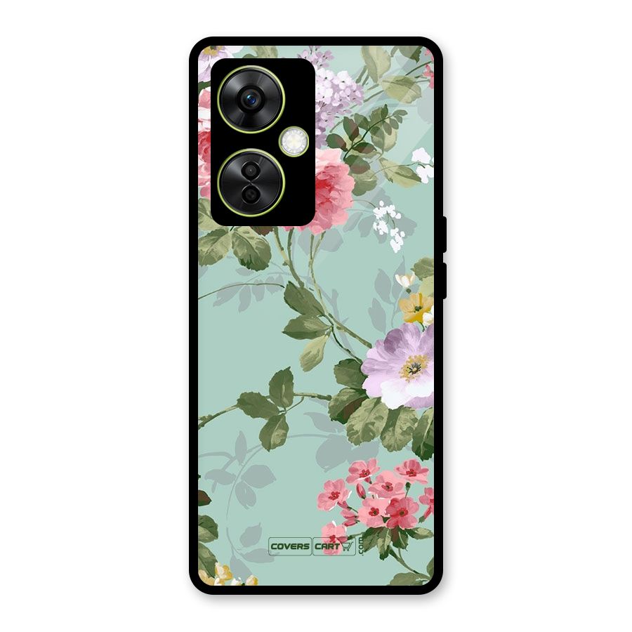 Desinger Floral Glass Back Case for OnePlus Nord CE 3 Lite