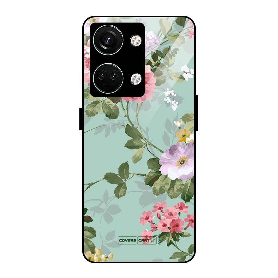 Desinger Floral Glass Back Case for Oneplus Nord 3