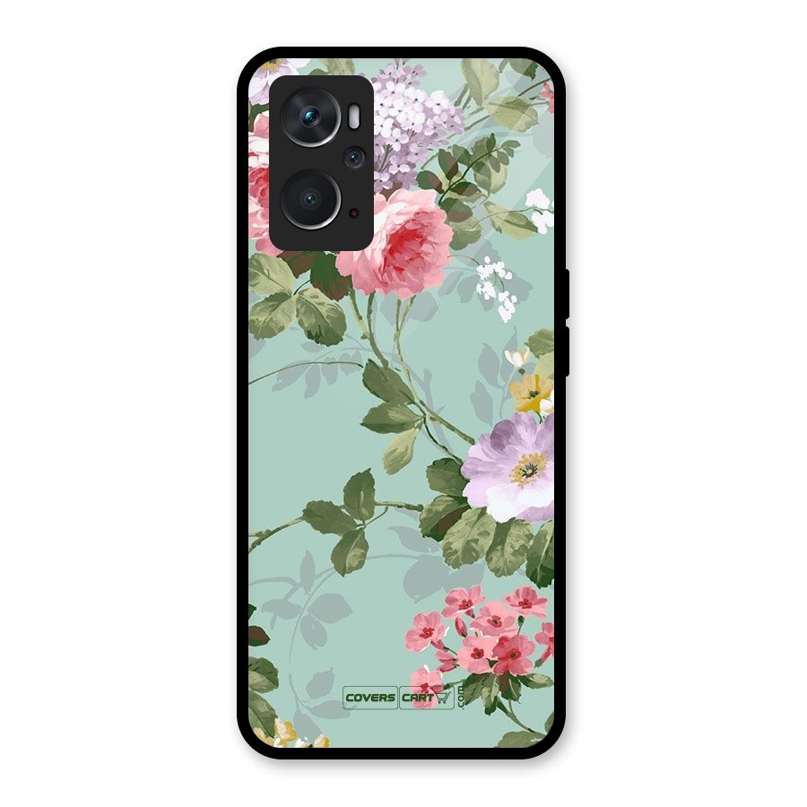 Desinger Floral Glass Back Case for Oppo K10 4G