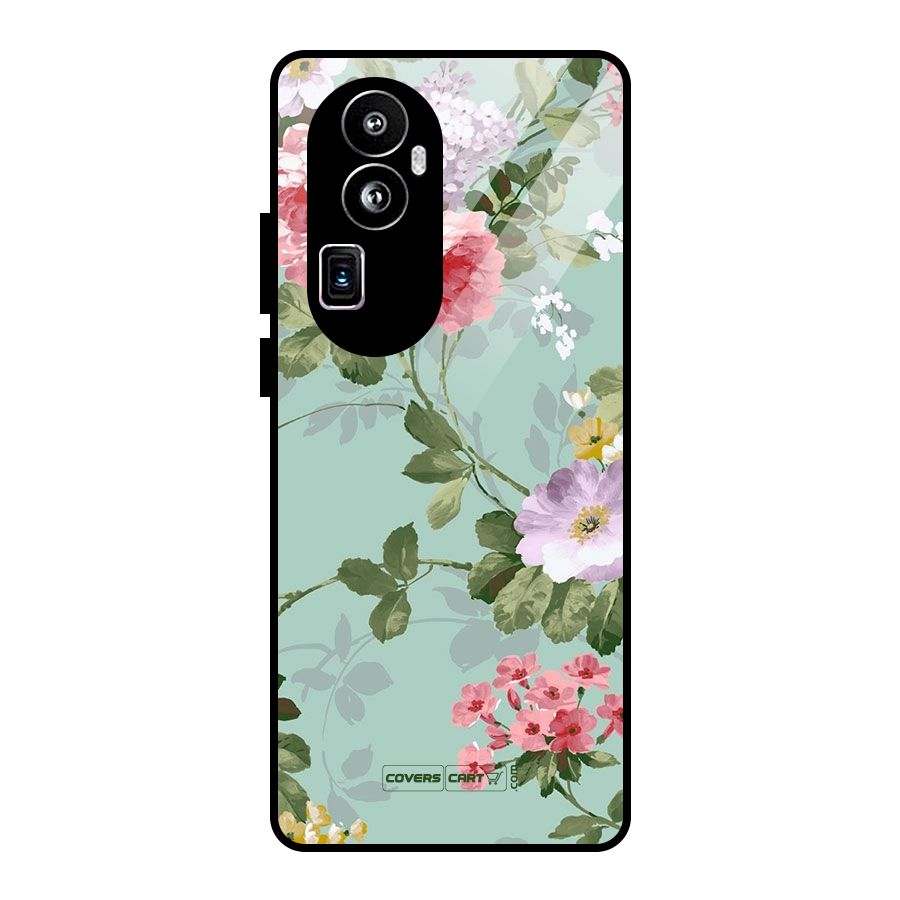 Desinger Floral Glass Back Case for Oppo Reno10 Pro Plus
