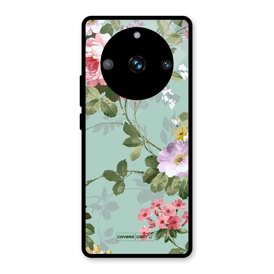 Desinger Floral Glass Back Case for Realme 11 Pro Plus