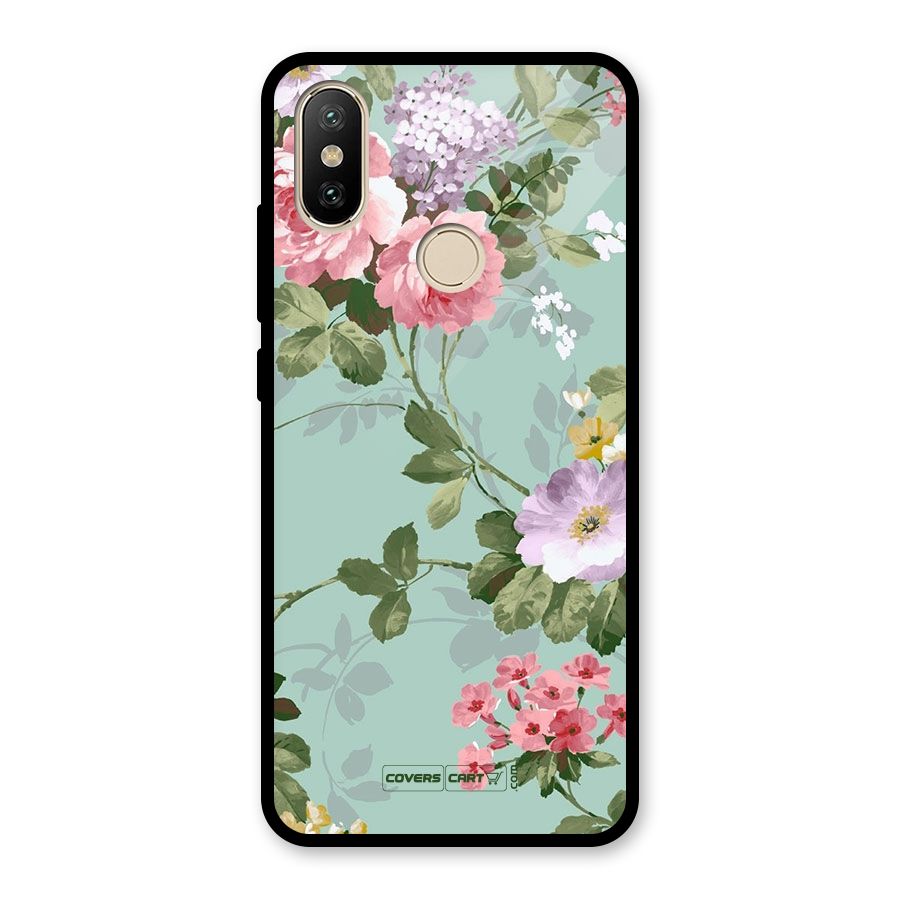 Desinger Floral Glass Back Case for Redmi A2