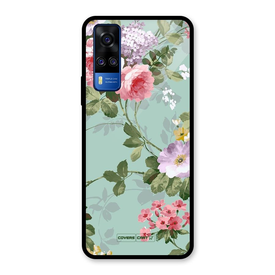 Desinger Floral Glass Back Case for Vivo Y31