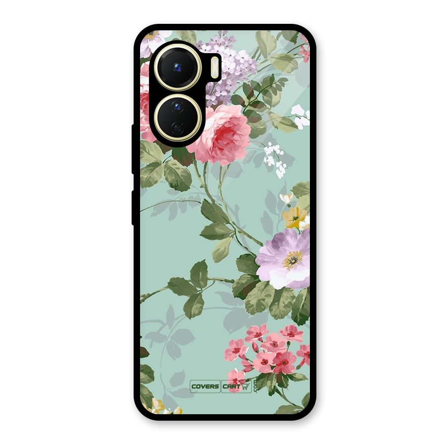 Desinger Floral Glass Back Case for Vivo Y56