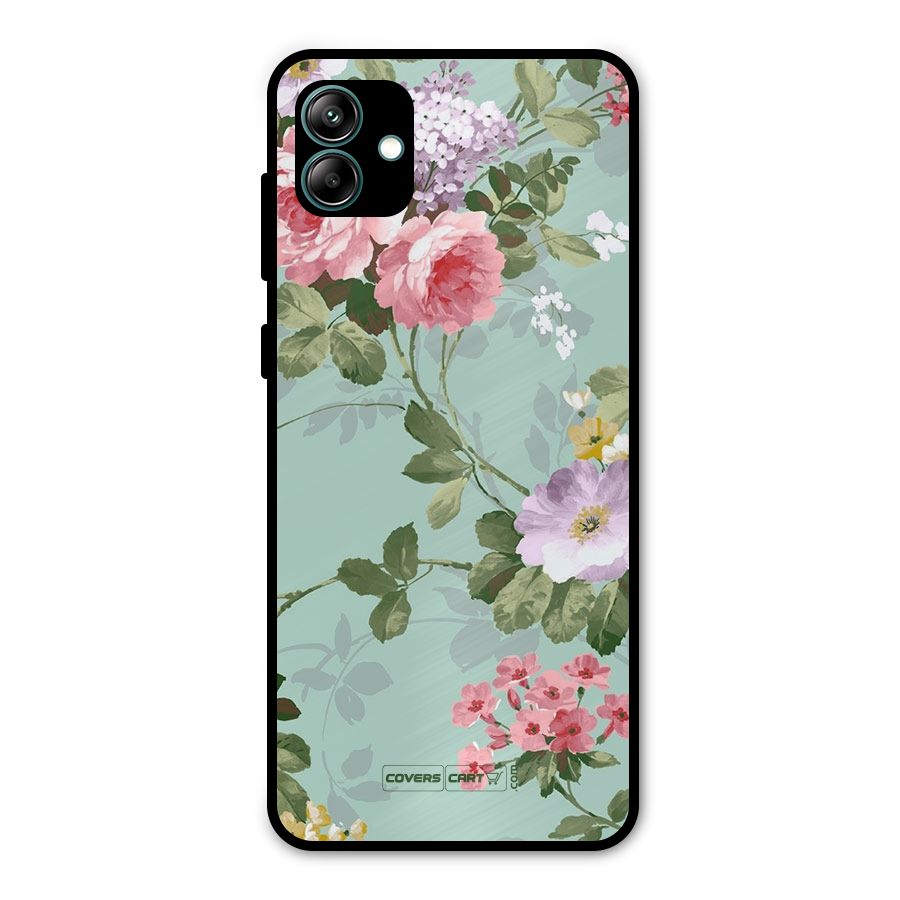 Desinger Floral Metal Back Case for Galaxy A04