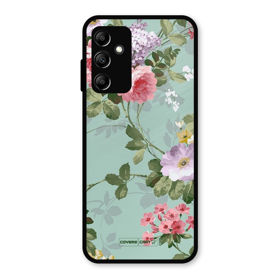 Desinger Floral Metal Back Case for Galaxy A14 5G