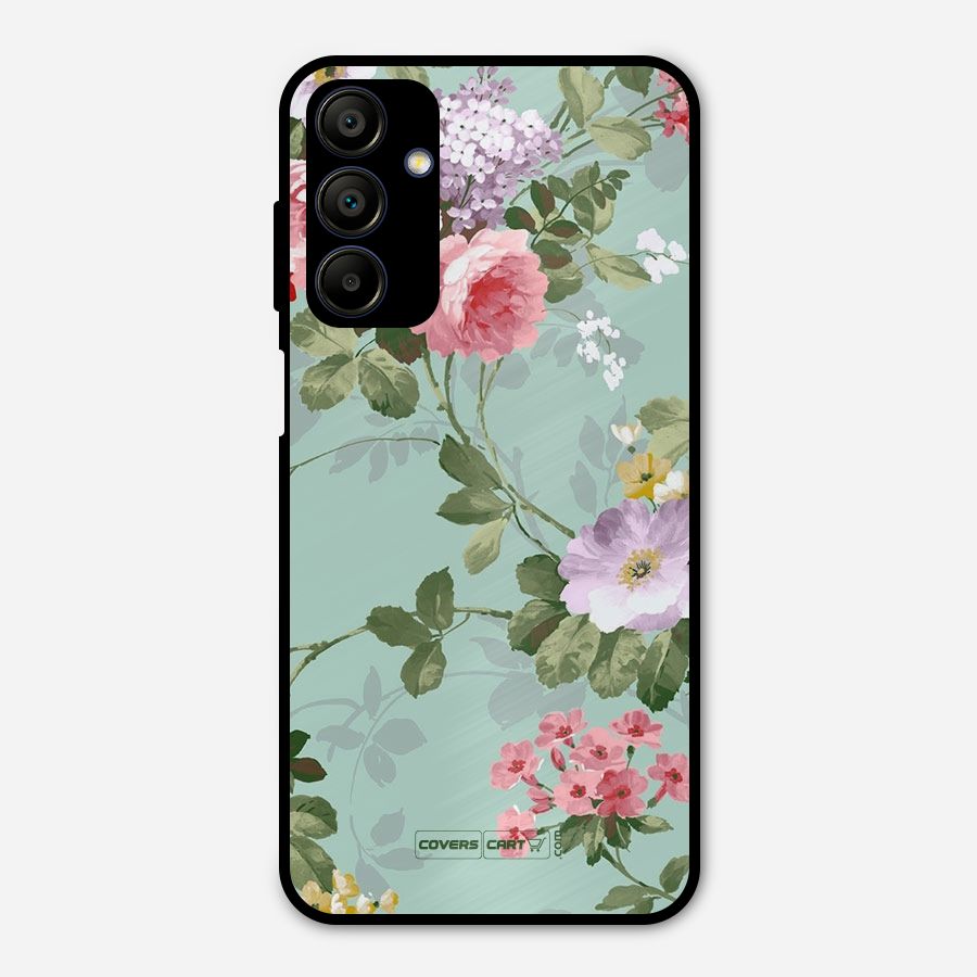 Desinger Floral Metal Back Case for Galaxy A15 5G