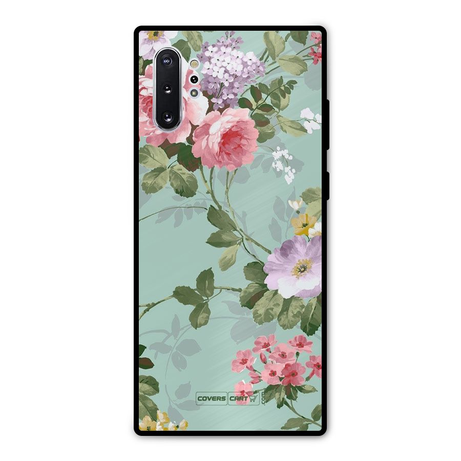 Desinger Floral Metal Back Case for Galaxy Note 10 Plus