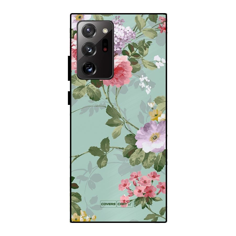 Desinger Floral Metal Back Case for Galaxy Note 20 Ultra