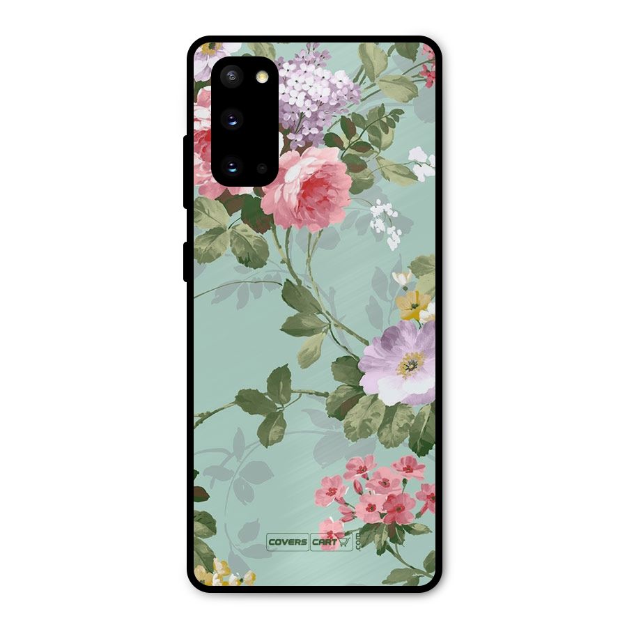 Desinger Floral Metal Back Case for Galaxy S20