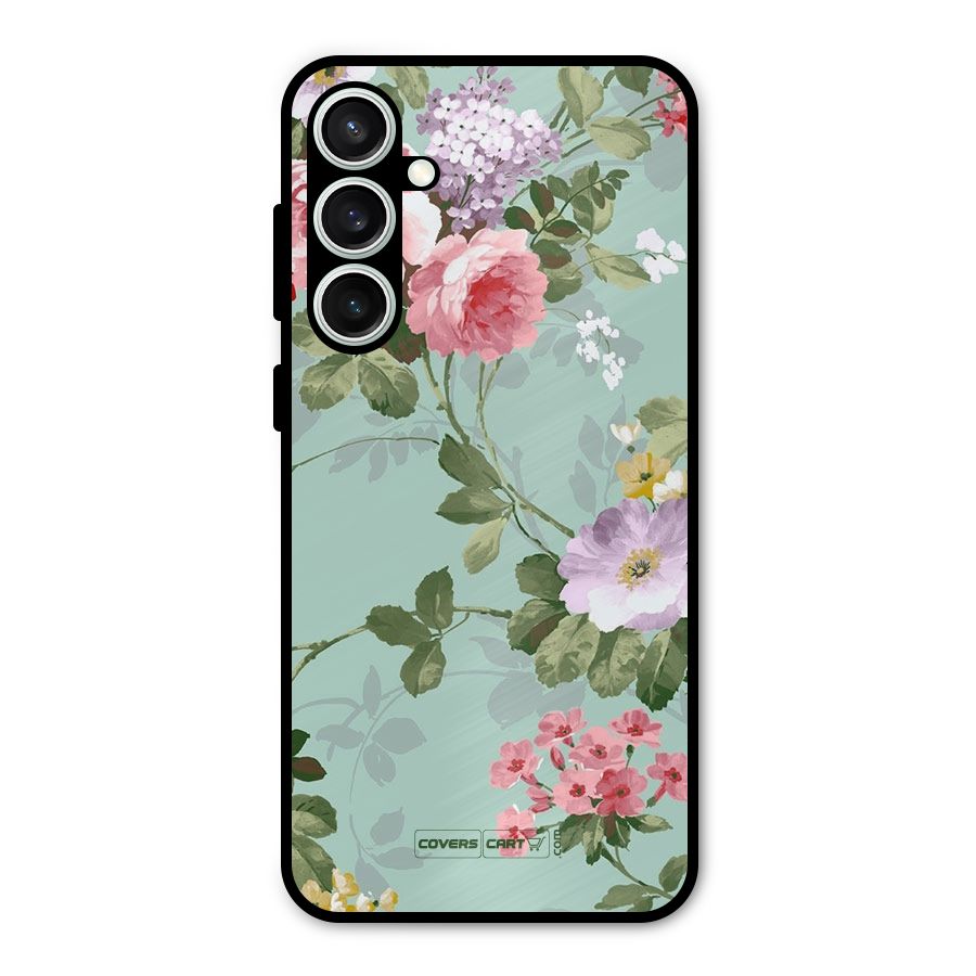 Desinger Floral Metal Back Case for Galaxy S23 FE