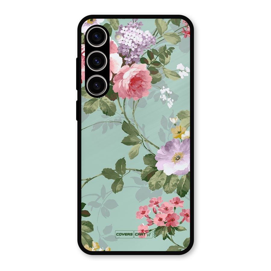 Desinger Floral Metal Back Case for Galaxy S23 Plus