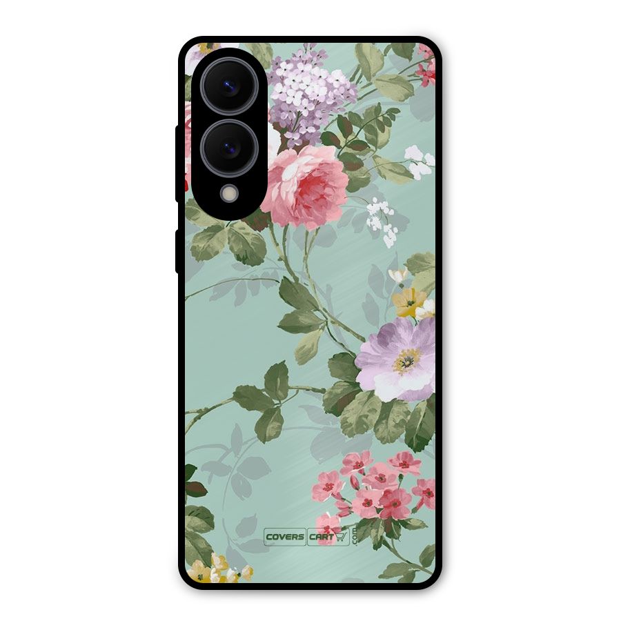 Desinger Floral Metal Back Case for Galaxy S25 Edge