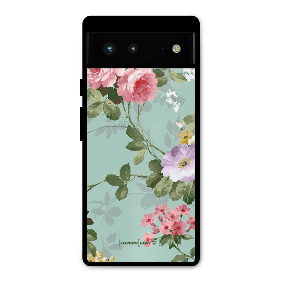 Desinger Floral Metal Back Case for Google Pixel 6