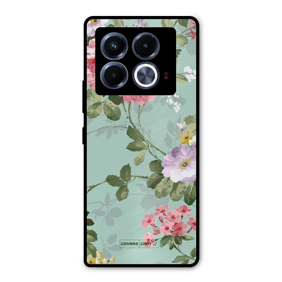Desinger Floral Metal Back Case for Infinix Note 40 5G