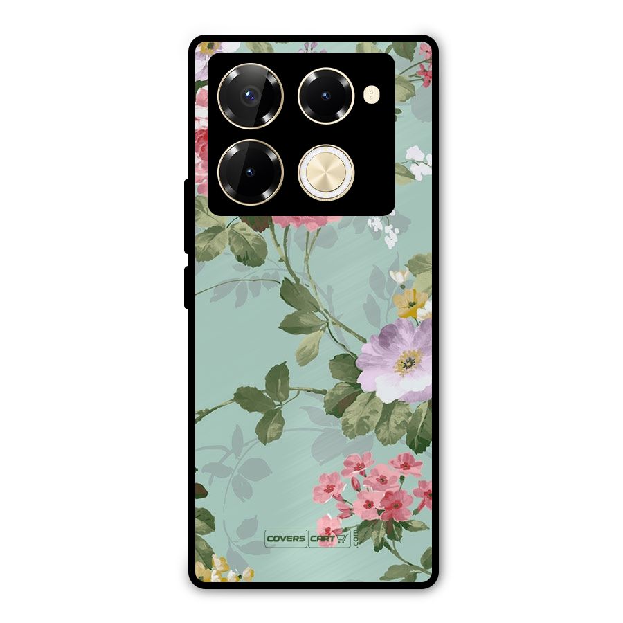 Desinger Floral Metal Back Case for Infinix Note 40 Pro Plus