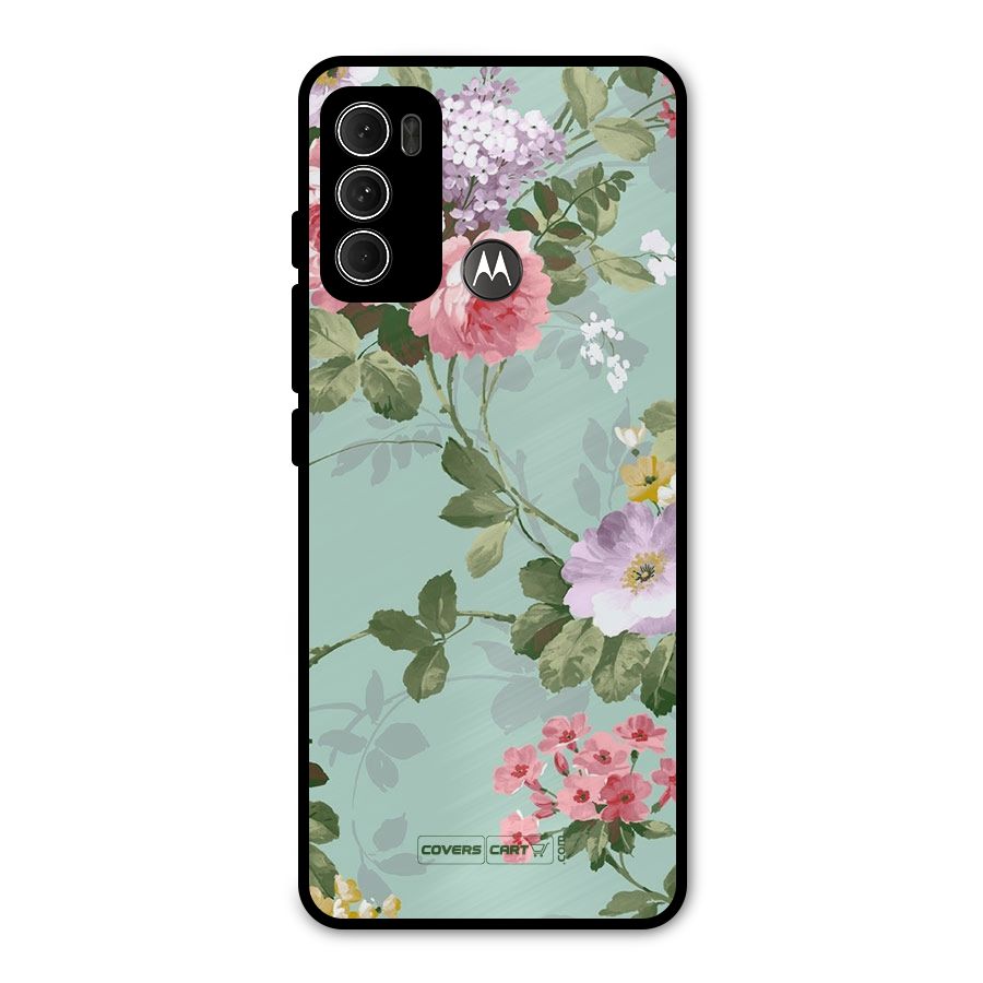 Desinger Floral Metal Back Case for Moto G60