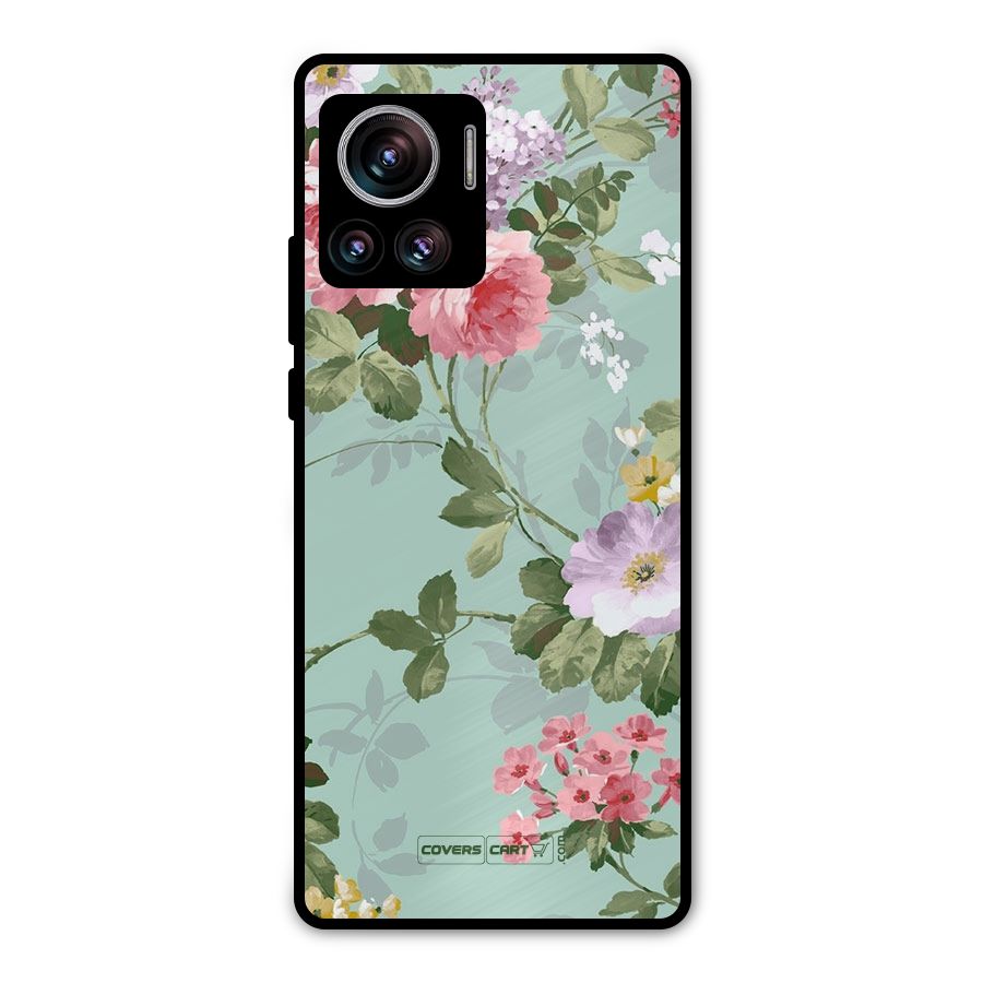 Desinger Floral Metal Back Case for Motorola Edge 30 Ultra
