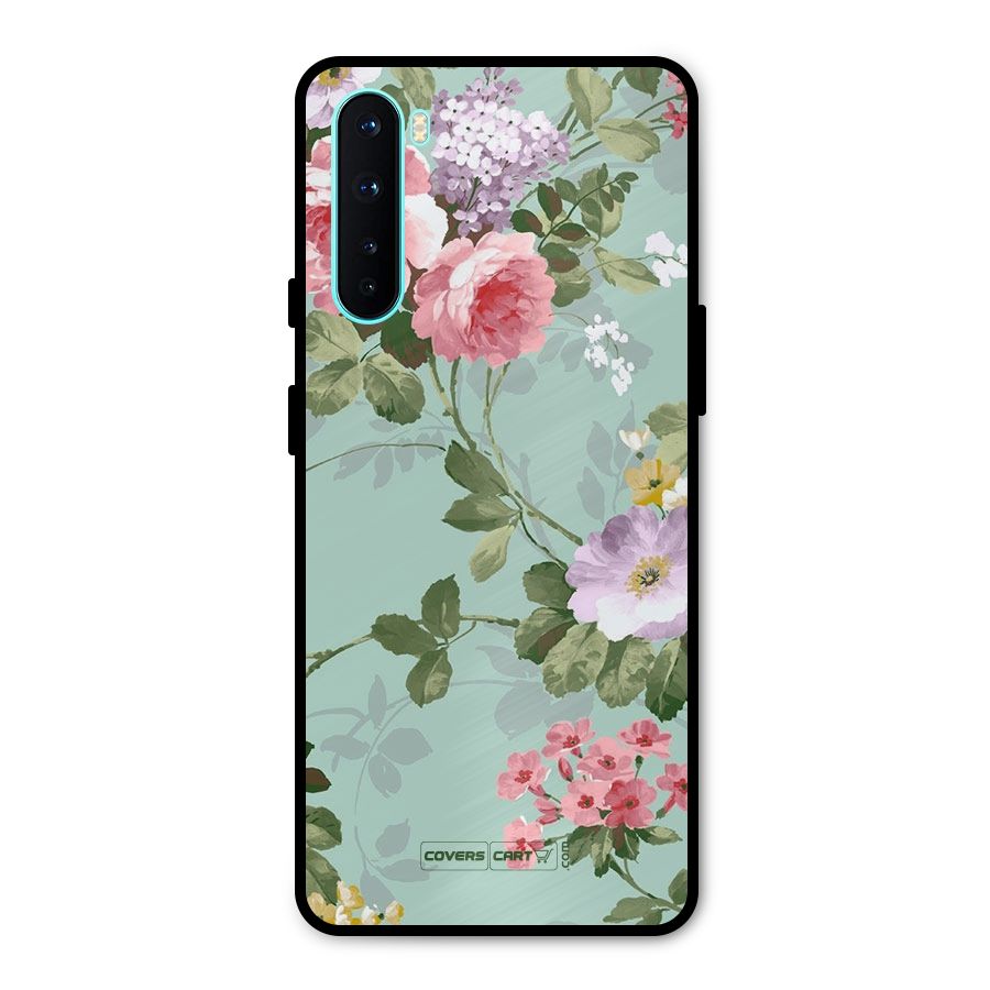 Desinger Floral Metal Back Case for OnePlus Nord
