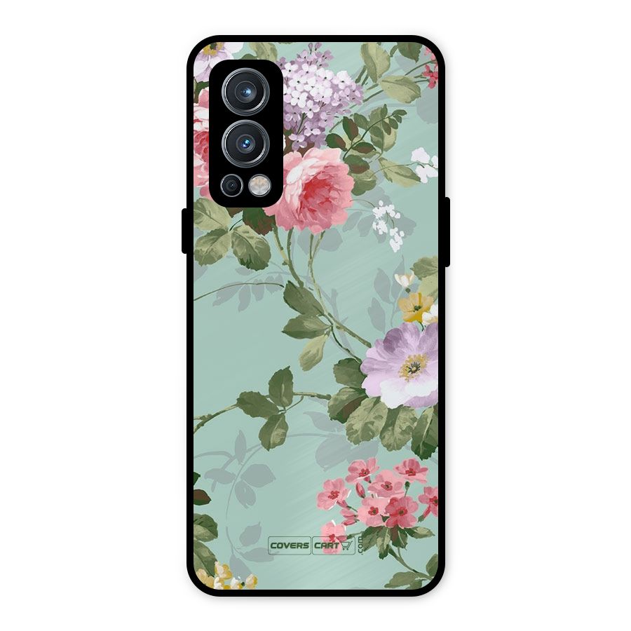 Desinger Floral Metal Back Case for OnePlus Nord 2 5G