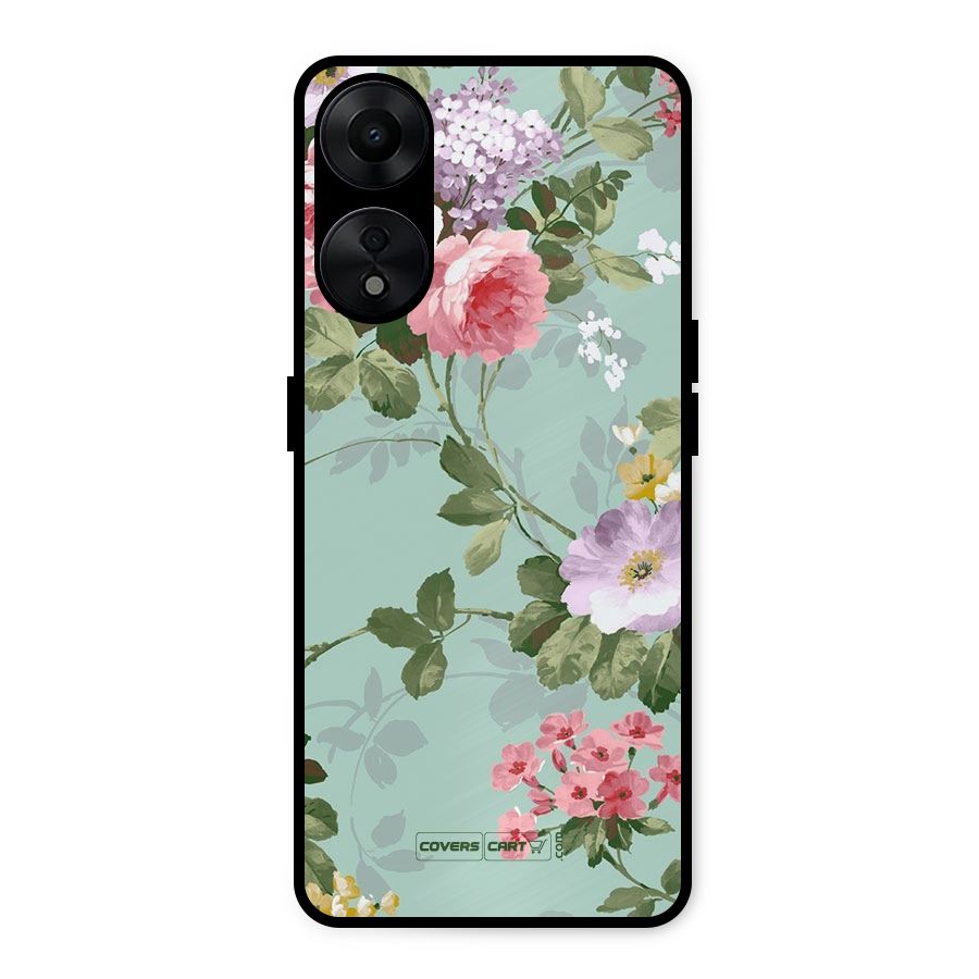Desinger Floral Metal Back Case for Oppo A78 5G
