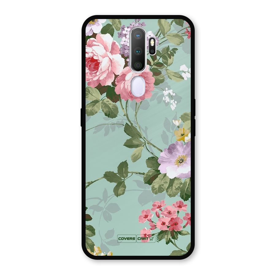 Desinger Floral Metal Back Case for Oppo A9 (2020)