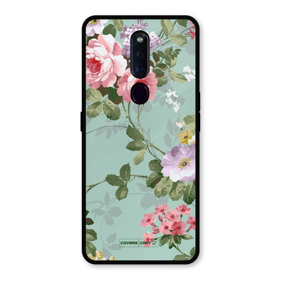 Desinger Floral Metal Back Case for Oppo F11 Pro