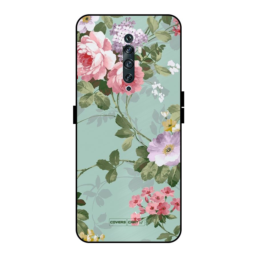 Desinger Floral Metal Back Case for Oppo Reno2 F