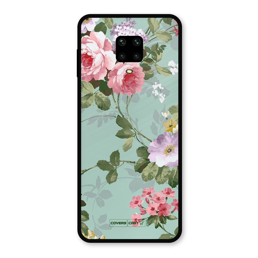 Desinger Floral Metal Back Case for Poco M2 Pro