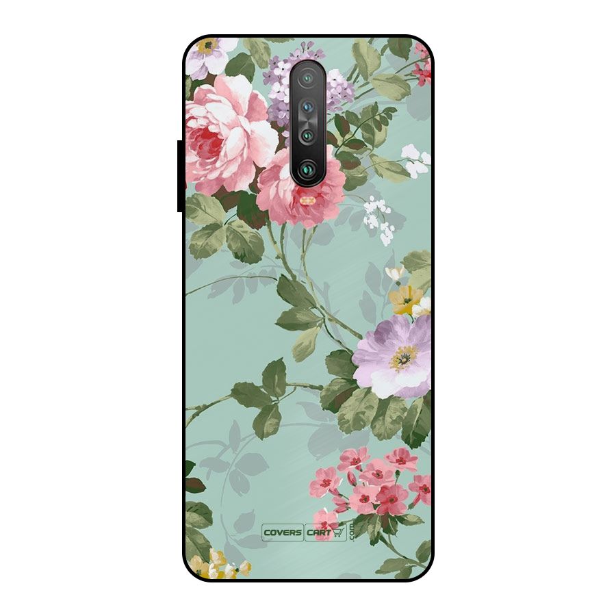 Desinger Floral Metal Back Case for Poco X2