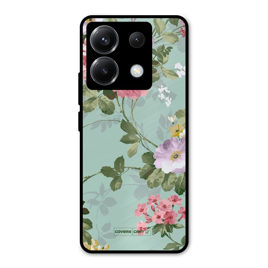 Desinger Floral Metal Back Case for Poco X6