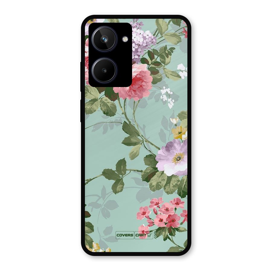 Desinger Floral Metal Back Case for Realme 10